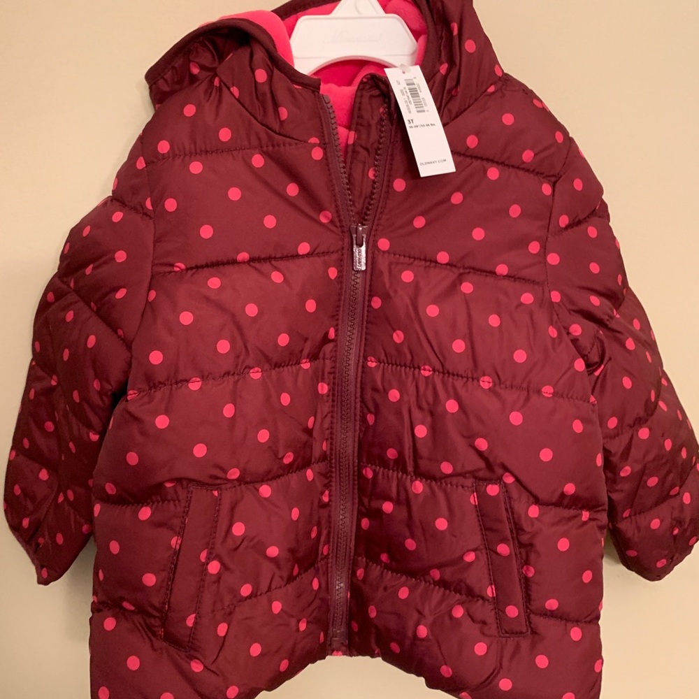 Hooded frost free puffer jacket Old Navy new 3t